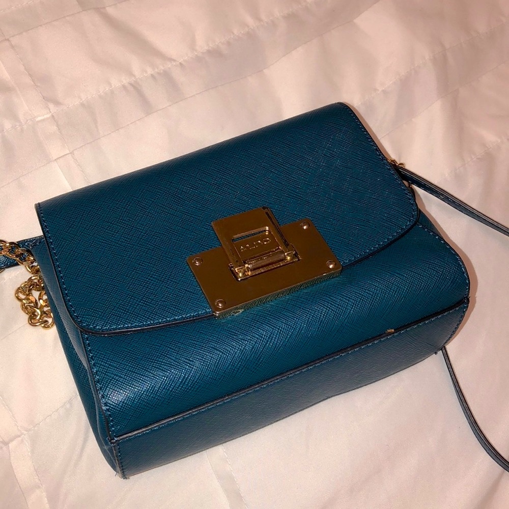 Aldo Crossbody Purse (Deep Turquoise Blue)